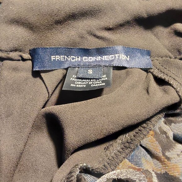 French Connection Avery Velvet Burnout Puff-Sleeve Top - Small - Excellent Cond - Picture 8 of 9